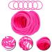 Buy Neon Pink Fabric Hair Ties - 50 pcs Nylon Elastic Ponytail Holders | Fluorescent Pink Scrunchy Bands - Buy Online on GoSupps.com