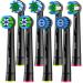 WENS Sensitive plug-in brushes compatible with oral B electrical toothbrush toothbrush heads Suitable for oral-B PRO1000/2000 2 sensitive 2 precision 2 flow 2 cross (black-8PC))