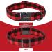 Unique Style Paws Adjustable Checkered Dog Collar - Soft & Comfortable Red Plaid Gift for Small to Medium Dogs - Buy Online on GoSupps.com