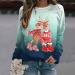 Yck-SAiWed Women's Ugly Christmas Sweatshirt - Gradient Reindeer Print, Crew Neck, Long Sleeve - Green, Large - Buy Online on GoSupps.com