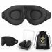 Glory 3D Memory Foam Sleeping mask for Men and Women - Extra Soft Earplugs and Comfort Travel Cover for Eye Sleep mask 100% Blockout Light Upgraded Eye Cover with Adjustable Strap (Black)