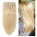 Clip In Extensions Real Hair - 100% Remy 8 Pcs 18 Clips Thick Double Wefts 30cm 115g #613 Light Blonde - International Shipping - Buy Online on GoSupps.com