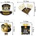 Happy New Year Cupcake Toppers Gold and Black Cupcake Toppers Picks for New Years Eve Party Dessert Decoration Supplies 32 Pieces - Buy Online on GoSupps.com