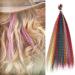 Hair Feathers Hair Extensions Kit Synthetic Hair Colored Hairpieces 10 Multi Color 17 Inch Mixed Colors Hair Feathers+ 100 Micro-link Beads in a Round Box+ Hair Needle Hook+ Hair Extension Pliers Feather Hair Kit