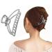 2Pcs Large Metal Claw Hair Clips for Thick Hair - Silver+Black Hair Barrette Jaw Clamp for Styling Half Bun - Non-slip Hair Accessories for Women and Girls - Buy Online on GoSupps.com