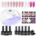 LKE Gel Nail Polish Kit with UV Light Starter Kit  72W LED UV Nail Lamp with 6 Colors Nude Pink White Gel Nail Polish Set with Gel Top and Base Coat Nail Art DIY Manicure Gel Nail Kit Gifts for Women M02-Pink Nude
