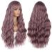 FVCENT 27 Long Curly Light Purple Synthetic Wig with Bangs for Women & Girls - Ship Worldwide - Buy Online on GoSupps.com