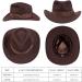 MIX BROWN Western Outback Hat - 100% Australian Wool - Crushable Men's Cowboy Hat - Wide Brim Pinch Front - Classic Style - Brown - Buy Online on GoSupps.com