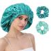 Reversible Silk Satin Bonnet for Sleeping - Large Adjustable Hair Wrap Cap for Women - BlackishGreen - Buy Online on GoSupps.com
