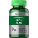 Slow Release Iron Supplement 45mg | 200 Tablets | Ferrous Sulfate | Vegetarian Non-GMO Gluten Free | by Piping Rock