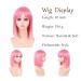 Meiriyfa Pink Short Bob Wig with Ponytail - Smooth Medium-Length Synthetic Wig for Women's Daily Use Parties & Cosplay - 30cm Rose - Buy Online on GoSupps.com