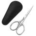 JIEYAO Small Eyebrow Scissors with PU Sheath Professional Grooming Scissors Moustache Scissors Facial Hair Scissors Straight Tip Stainless Steel Nose Hair Scissors for Men Women
