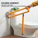 Bathroom Grab Bar Flip Up Toilet Handrail Non Slip Stainless Steel Bathtubs Shower Foldable Safety Support Rail With Leg For Disabled Pregnant Elderly White 29.5Inch White 29.5Inch - Buy Online on GoSupps.com