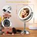 Mirrormore 8.5 Large Vanity Mirror with 40 Dimmable LED Lights, 1X/10X Magnification, 3 Light Colors, Senior Pearl Nickel Finish - 360 Rotation, Power Saving Supply - Buy Online on GoSupps.com