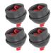 Vbest life 4pcs Cue Chalk Holder, Pocket Billiard Pool Chalk Holders Rubber Chocolate Powder Cap Accessory with String Black