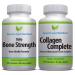 Bone Health & Complete Collagen Support Supplements - Natural Calcium Supplement Boost for Maximum Bone Strength - Collagen Pills for Women & Men - Vitamin D3 K2 & Calcium for Bones - Combo Pack