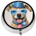 French Bulldog Round Pill Box - 3 Compartment Portable Travel Organizer for Vitamins & Medications - Buy Online on GoSupps.com
