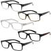 Eyekepper 5 pieces Classic Spring Hinge Reading Glasses Sun Reading Glasses 5 pieces Mix (with Transparent Frame) 0.5 diopters