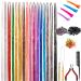 16 Colors Hair Tinsel Kit 3300 Strands Hair Tinsel Extensions 47 Inch Glitter Hair Extension Fairy Hair Tinsel Strands Kit Holographic Dazzle Colour Hair Extensions for Women Girls Party Cosplay