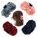 4 Pack Large Pink Red Navy 2 Rose Flower Butterfly Octopus Plastic Hair Claw Floral Bow Clips Jaw Barrettes Hairgrips Clamps Twist Bun Hair Holder Accessories for Women Girl