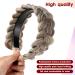 Qianyu Braided Headband 3 Strands Messy Classic Thick Wide Braided Synthetic Hair Braid Elastic White Covering Hair Band Teeth Non-slip Fashionable Hair Accessories for Women and Girls - Buy Online on GoSupps.com