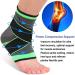Beister Ankle Brace Compression Support Sleeve - 1 Pair, M Gray & Green | For Men and Women - Sprain, Plantar Fasciitis, Joint Pain Relief - Buy Online on GoSupps.com