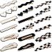 18 Pieces Black White Checkerboard Hair Barrettes Set Acrylic Resin Elegant Geometric Hair Clips  for Women Girls Black White Plaid Glitter Hair Clips for Vintage Hairpin Hair Accessories
