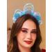 IYOU Sknowflake Headband Blue Light up Hair Hoop Costume Christmas Hair Accessories for Girls