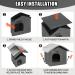 Rest-Eazzzy Weatherproof Insulated Cat House with Mat - Selfwarming Shelter for Outdoor Cats - Easy Assembly - Grey with Canopy - Buy Online on GoSupps.com