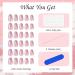 Glitter Pink Almond False Nails - 24Pcs French Press on Nails with Jelly Glue - Glossy Oval Fake Nails Tips for Women's Nail Art - Buy Online on GoSupps.com