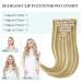 Clip In Extensions Real Hair - Light Blonde Highlights Gold Blonde 40cm 16 Inch - 110g Seamless 7 Pieces PU Human Hair Extensions - Buy Online on GoSupps.com