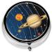 Outer Space Solar System Round Pill Box - 3 Compartment Mini Portable Travel Medicine Organizer for Vitamins & Tablets - Buy Online on GoSupps.com