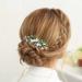Silver Green Rhinestone Flower Bridal Hair Pins - Set of 3 | Wedding Hair Accessories for Women & Girls - Buy Online on GoSupps.com