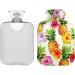Hot Water Bottles with Hawaiian Pineapple Flowers Cover | 2L Pain Relief & Bed Warmer for Cramps & Aches - Buy Online on GoSupps.com