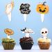 32Pcs Halloween Cupcake Decorations Trick or Treat Ghost Pumpkin Skull Cat Cupcake Toppers Cute Cartoon Design Cupcake Picks Halloween Party Decor Supplies (A) - Buy Online on GoSupps.com