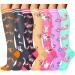 Compression stockings for women and men 20-30 mmHg ideal for running traveling cycling pregnancy nurses 6 pair 035 Animal 7 pairs of S-M