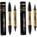 Eyebrow Pencil 2 in 1 Dual-ended Liquid Eyebrow Pen Waterproof & Long Lasting Smooth Liquid Eyeliner Pen Four-tip Brow Pencil Black - Buy Online on GoSupps.com