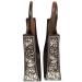 Majestic Ally Western Horse Aluminum Black Engraved Stirrups- Adults - Silver Black