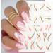 JMEOWIO Glitter French Tip Nail Art Stickers - 9 Sheets | Self-Adhesive Wave Line Design for Nail Decoration and Supplies - Buy Online on GoSupps.com