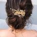 IYOU Bridal Wedding Hair Clip Gold Flower Barrette Hair Piece Pearl Bridal Hair Comb Prom Bride Bridesmaid Hair Accessories for Women - Buy Online on GoSupps.com