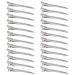 24 Pcs Duck Billed Hair Clips for Styling Sectioning Silver Metal Hair Clips for Women Long Hair Metal Alligator Curl Clips for Hair Roller Salon 24 pack