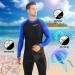 COPOZZ Diving Skin Rash Guard XX-Large Black/Navy-Blue - Full Body UV Protection for Men - Ideal for Diving, Snorkeling, Surfing - Buy Online on GoSupps.com