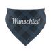 printplanet - Dog scarf with name or text - Scarf for dogs - Layout Checkered pattern Blue - Size M Size M Checkered pattern Blue