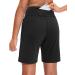 SANTINY Women's High Waisted Bermuda Shorts with Zipper Pocket - Black Large - Buy Online on GoSupps.com