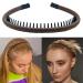 Lapohi 3PCS Women's Fashion Headbands - Non-Slip Hair Band with Teeth for Curly Hair - Comfortable Hair Hoop in Black, Silver, and Brown - Buy Online on GoSupps.com
