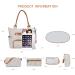 SONARIN 7pcs Nappy Changing Bag Set Multifunction Mummy Tote Bag Baby Changing Bag Shoulder Handbag Travel Diaper Bag with Bottle Bag Changing Mat and Stroller Straps white stripped(Khaki) - Buy Online on GoSupps.com