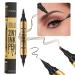 BEENLE Dual-ended eyebrow pencil 2-in-1 eyebrow pencil waterproof and long-lasting eyebrow makeup for natural and hair-like brows (01# light brown + black eyeliner)