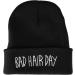Shop Aoner 'Bad Hair Day' Beanie Hat - Winter Knit Cap with Embroidery | Hip-Hop Style Black with White Text - Buy Online on GoSupps.com