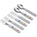 EXZACT Kids Cutlery Set - 6pcs Stainless Steel 18/10 Children's Flatware with Plastic Handles - BPA Free Toddler Utensils - Stars & Dots Design - 2 Forks, 2 Knives, 2 Spoons - Buy Online on GoSupps.com