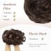 FESHFEN Medium Chestnut Brown Messy Bun Hair Scrunchie | Synthetic Curly Wavy Updo Hairpiece for Women and Girls - Buy Online on GoSupps.com